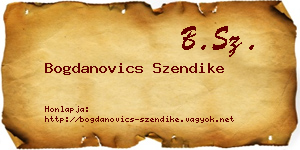 Bogdanovics Szendike névjegykártya