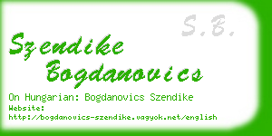 szendike bogdanovics business card